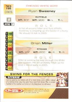 2005 Topps Total #752 Ryan Sweeney / Brian Miller Back
