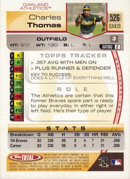 2005 Topps Total #526 Charles Thomas Back