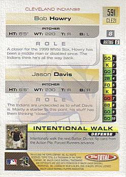 2005 Topps Total #591 Jason Davis / Bob Howry Back