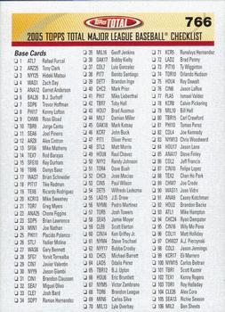 2005 Topps Total #766 Checklist: 1-211 Front