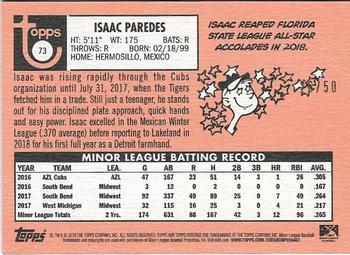 2018 Topps Heritage Minor League - Black #73 Isaac Paredes Back