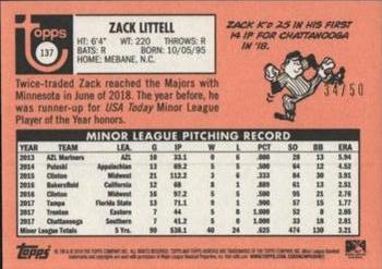 2018 Topps Heritage Minor League - Black #137 Zack Littell Back