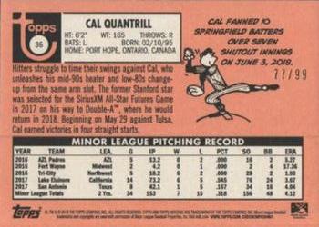 2018 Topps Heritage Minor League - Blue #36 Cal Quantrill Back