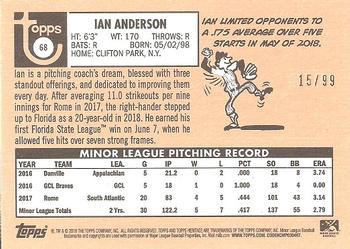 2018 Topps Heritage Minor League - Blue #68 Ian Anderson Back