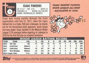2018 Topps Heritage Minor League - Blue #73 Isaac Paredes Back