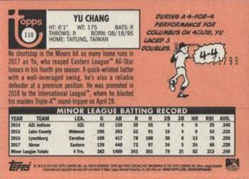 2018 Topps Heritage Minor League - Blue #110 Yu Chang Back