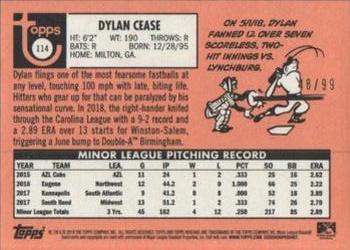 2018 Topps Heritage Minor League - Blue #114 Dylan Cease Back