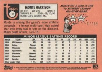 2018 Topps Heritage Minor League - Blue #115 Monte Harrison Back