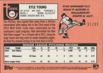 2018 Topps Heritage Minor League - Blue #130 Kyle Young Back