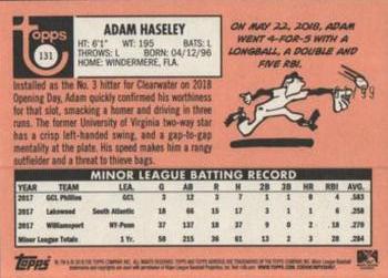 2018 Topps Heritage Minor League - Blue #131 Adam Haseley Back