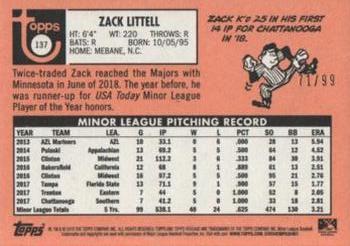 2018 Topps Heritage Minor League - Blue #137 Zack Littell Back