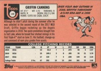 2018 Topps Heritage Minor League - Blue #148 Griffin Canning Back