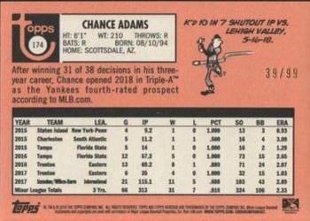 2018 Topps Heritage Minor League - Blue #174 Chance Adams Back