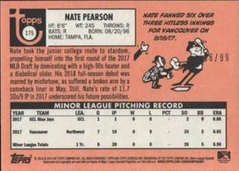 2018 Topps Heritage Minor League - Blue #175 Nate Pearson Back