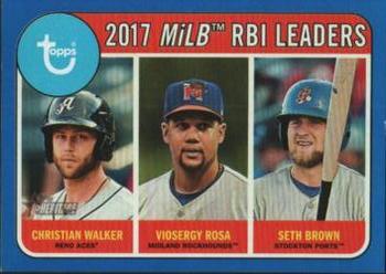 2018 Topps Heritage Minor League - Blue #194 Seth Brown / Viosergy Rosa / Christian Walker Front