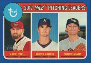 2018 Topps Heritage Minor League - Blue #198 Chance Adams / Zack Littell / Foster Griffin Front