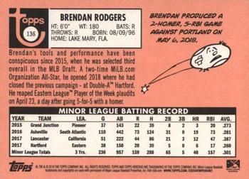 2018 Topps Heritage Minor League - Glossy #136 Brendan Rodgers Back