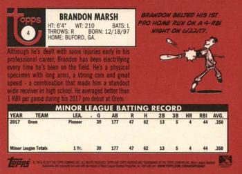 2018 Topps Heritage Minor League - Magenta Backs #4 Brandon Marsh Back
