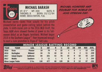 2018 Topps Heritage Minor League - Magenta Backs #172 Michael Barash Back