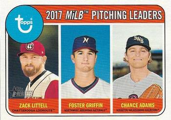 2018 Topps Heritage Minor League - Magenta Backs #198 Chance Adams / Zack Littell / Foster Griffin Front