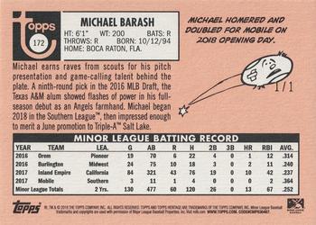 2018 Topps Heritage Minor League - Red #172 Michael Barash Back