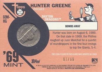 2018 Topps Heritage Minor League - 1969 Mint Coin Relics Nickel #69M-HG Hunter Greene Back