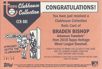 2018 Topps Heritage Minor League - Clubhouse Collection Relics Black #CCR-BBI Braden Bishop Back