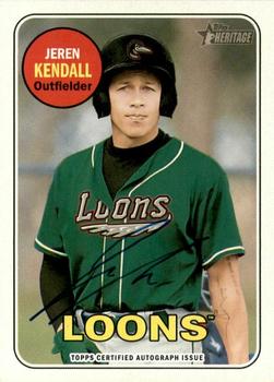 2018 Topps Heritage Minor League - Real One Autographs #ROA-JK Jeren Kendall Front