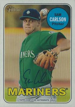 2018 Topps Heritage Minor League - Real One Autographs #ROA-SC Sam Carlson Front