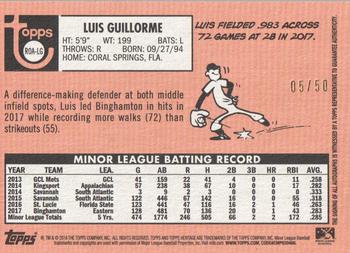 2018 Topps Heritage Minor League - Real One Autographs Black #ROA-LG Luis Guillorme Back