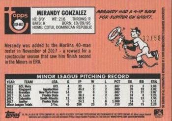 2018 Topps Heritage Minor League - Real One Autographs Black #ROA-MGO Merandy Gonzalez Back