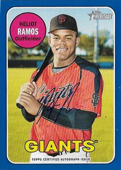 2018 Topps Heritage Minor League - Real One Autographs Blue #ROA-HR Heliot Ramos Front