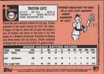 2018 Topps Heritage Minor League - Real One Autographs Blue #ROA-TL Tristen Lutz Back