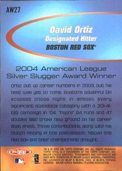 2005 Topps Total - Total Award Winner #AW27 David Ortiz Back