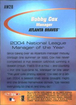 2005 Topps Total - Total Award Winner #AW28 Bobby Cox Back