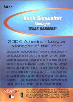 2005 Topps Total - Total Award Winner #AW29 Buck Showalter Back