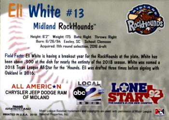 2018 Grandstand Midland RockHounds #26 Eli White Back
