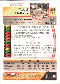 2005 Topps Total - Domination #520 Todd Helton Back