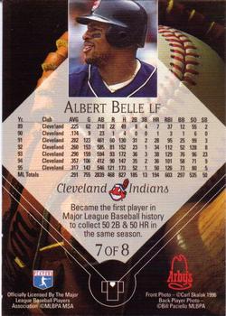 1996 Arby's Cleveland Indians 1995 Tribe Milestones #7 Albert Belle Back