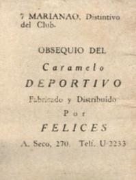 1945-46 Caramelo Deportivo Cuban League #7 Marianao Team Banner Back