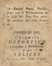 1945-46 Caramelo Deportivo Cuban League #28 Daniel Parra Back