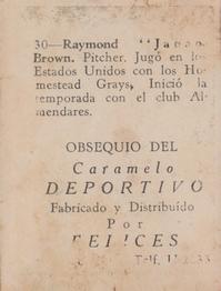 1945-46 Caramelo Deportivo Cuban League #30 Raymond Brown Back