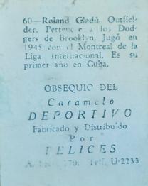 1945-46 Caramelo Deportivo Cuban League #60 Roland Gladu Back