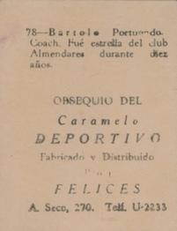 1945-46 Caramelo Deportivo Cuban League #78 Bartolo Portuondo Back
