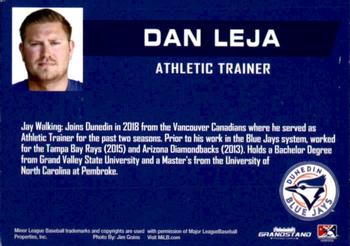 2018 Grandstand Dunedin Blue Jays #NNO Dan Leja Back