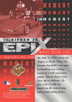 1998 Pinnacle - Epix Orange #E14 Cal Ripken Jr. Back