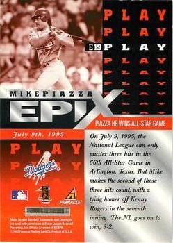 1998 Pinnacle - Epix Orange #E19 Mike Piazza Back