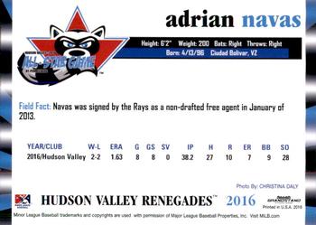 2016 Grandstand NY-Penn League All-Star Game North/South #NNO Adrian Navas Back