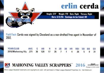 2016 Grandstand NY-Penn League All-Star Game North/South #NNO Erlin Cerda Back