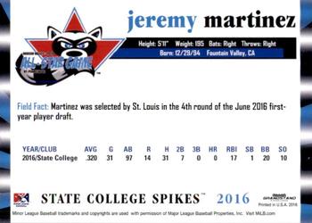 2016 Grandstand NY-Penn League All-Star Game North/South #NNO Jeremy Martinez Back